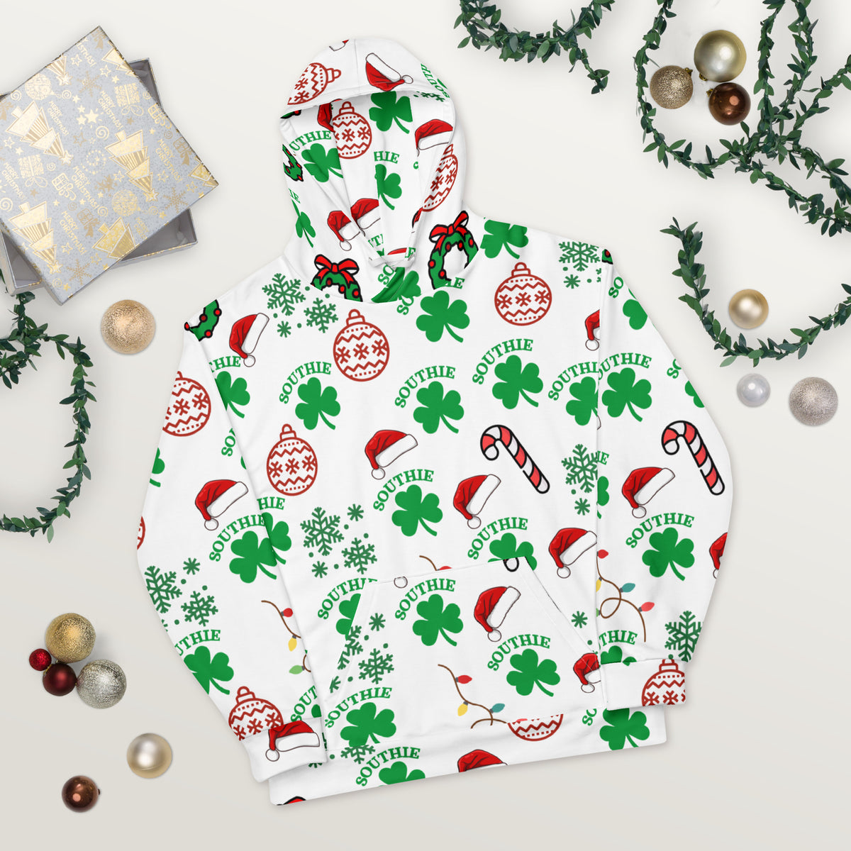 Southie Shamrock Christmas Hoodie