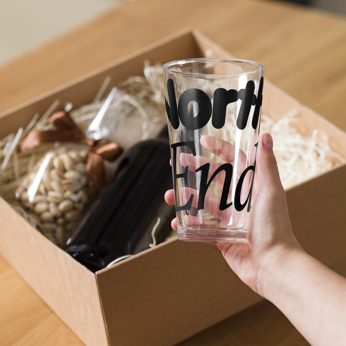 North End Script Pint Glass