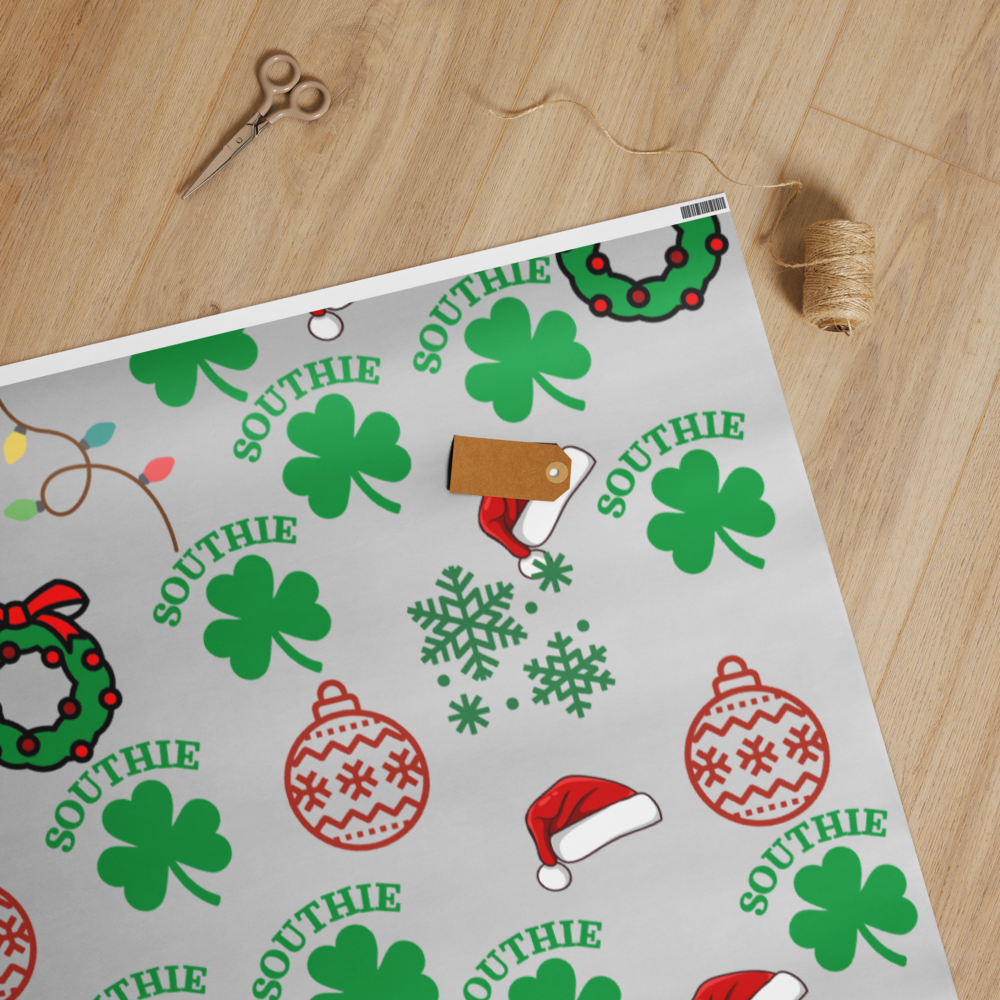 Southie Shamrock Christmas Wrapping Paper